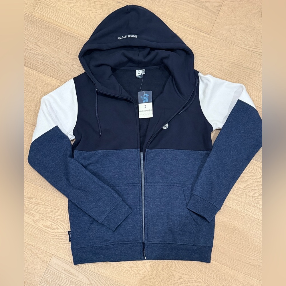Tottenham Hotspur F.C. Navy and White Colorblock Hooded Jacket